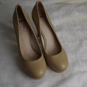 BRONX WOMENS 7.5 SHOES EURO 38 BROWN HEELS